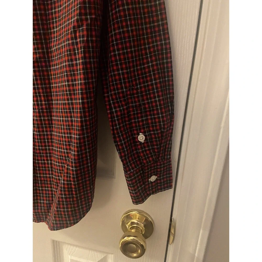 Ralph Lauren Polo Red And Blue Plaid Long Sleeve Shirt Size 10-12